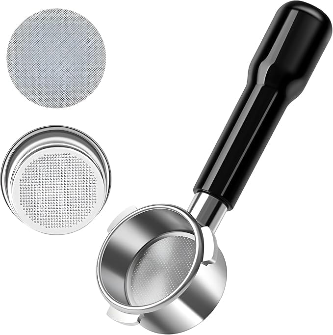 54mm Bottomless Portafilter with WDT Espresso Distribution Tool fit Breville Barista Express Machines BES870XL 880BSS 878BSS 840XL 500BSS 450BSS BES500,3 Ears Espresso Portafilter with 18g Basket