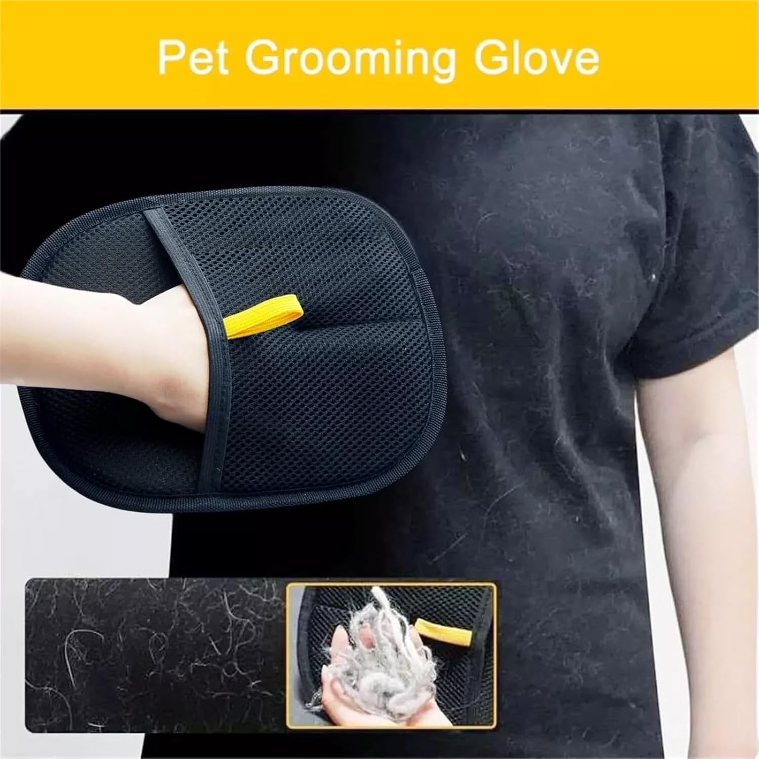 Salhap Pet Hair Removal Glove for Cats & Dogs, Upgraded Five-Finger Electrostatic Pet Hair Glove, Reusable Magic Brush Pet Hair Remover Tool for Laundry, Couch, Carpet, Car Seat