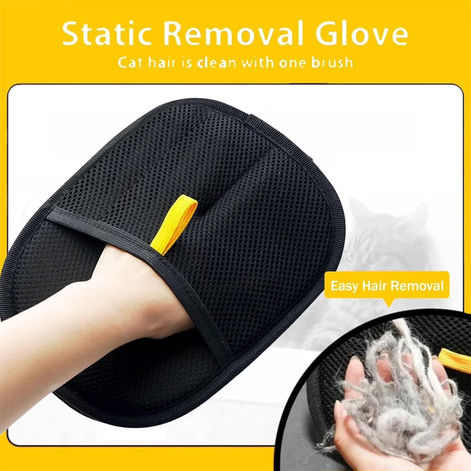 Salhap Pet Hair Removal Glove for Cats & Dogs, Upgraded Five-Finger Electrostatic Pet Hair Glove, Reusable Magic Brush Pet Hair Remover Tool for Laundry, Couch, Carpet, Car Seat